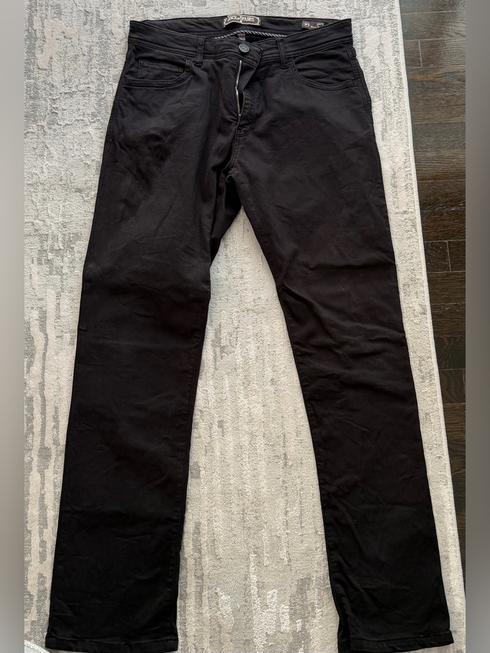 NEW JACK OF SPADES Men's Black Straight-Leg Jeans